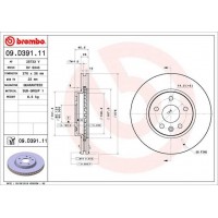 09.D391.11 BREMBO Гальмівний диск