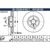 B1.G228-0162.1 GALFER Гальмівний диск