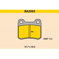 BA2093 BARUM Комплект гальмівних колодок дисковий гальм