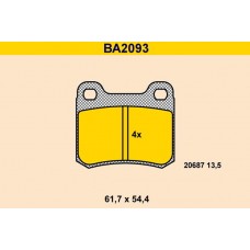 BA2093 BARUM Комплект гальмівних колодок дисковий гальм