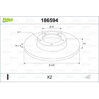 186594 VALEO Гальмівний диск