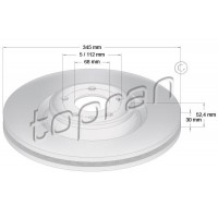 116 389 TOPRAN Гальмівний диск