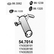 54.7014 ASSO Глушник вихлопних газів кінцевий