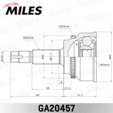 GA20457 MILES Шарнирный комплект, Привідний вал