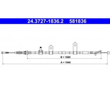24.3727-1836.2 ATE Тросик, cтояночный тормоз