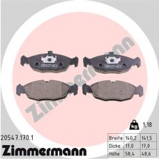 20547.170.1 ZIMMERMANN КомплеК т гальмівних колодок, дискове гальмо