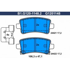 B1.G120-1148.2 GALFER Комплект гальмівних колодок дисковий гальм
