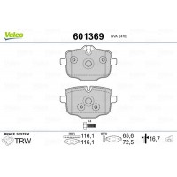 601369 VALEO Комплект гальмівних колодок дисковий гальм