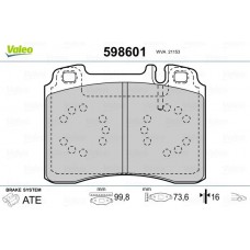 598601 VALEO Комплект гальмівних колодок дисковий гальм