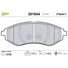 301644 VALEO Комплект гальмівних колодок дисковий гальм