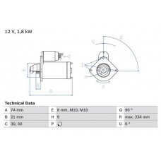 0 986 021 230 BOSCH Стартер