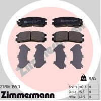 21706.155.1 ZIMMERMANN Комплект гальмівних колодок дисковий гальм