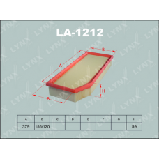 Повітряний фільтр LYNXauto LA-1212