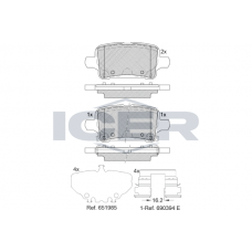 182326 ICER Комплект гальмівних колодок дисковий гальм