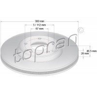 400 855 TOPRAN Гальмівний диск