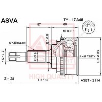 TY-17A48 ASVA Шарнирный комплект, Привідний вал