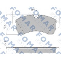 FO 921481 FOMAR Friction Комплект гальмівних колодок дисковий гальм