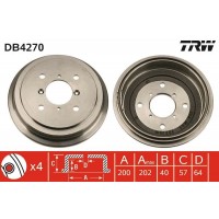 DB4270 TRW Гальмівний барабан