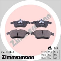 24332.185.1 ZIMMERMANN КомплеК т гальмівних колодок, дискове гальмо