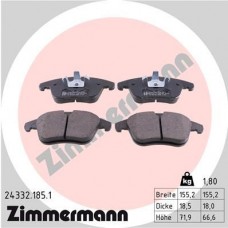 24332.185.1 ZIMMERMANN КомплеК т гальмівних колодок, дискове гальмо