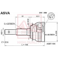 DW-006 ASVA Шарнирный комплект, Привідний вал