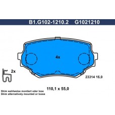B1.G102-1210.2 GALFER Комплект гальмівних колодок дисковий гальм
