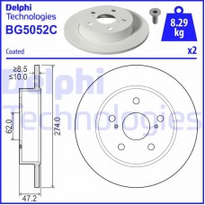 BG5052C DELPHI Гальмівний диск