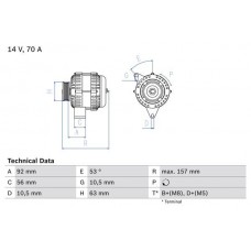 0 986 039 760 BOSCH Генератор
