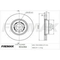 BD-6384 FREMAX Гальмівний диск