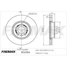BD-6384 FREMAX Гальмівний диск