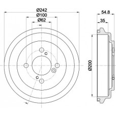 8DT 355 303-291 HELLA PAGID Гальмівний барабан