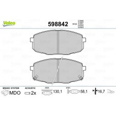 598842 VALEO Комплект гальмівних колодок дисковий гальм