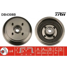 DB4308B TRW Гальмівний барабан