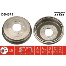 DB4371 TRW Гальмівний барабан