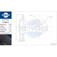RT2882GL ROTINGER Гальмівний диск