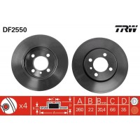 DF2550 TRW Гальмівний диск