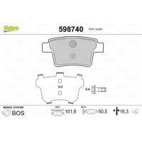 598740 VALEO Комплект гальмівних колодок дисковий гальм
