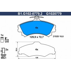 B1.G102-0779.2 GALFER КомплеК т гальмівних колодок, дискове гальмо