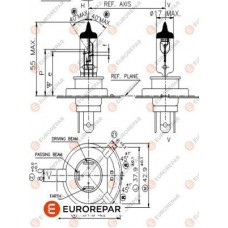 1616431180 EUROREPAR Лампа розжарювання фара дальнього світла