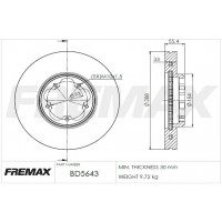 BD-5643 FREMAX Гальмівний диск