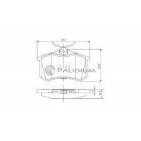 P1-1172 ASHUKI by Palidium Комплект гальмівних колодок дисковий гальм