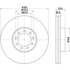 8DD 355 115-531 HELLA Гальмівний диск