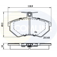 CBP0152 COMLINE Комплект гальмівних колодок дисковий гальм