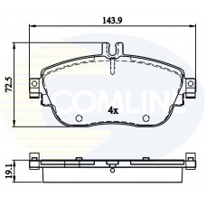 CBP32208 COMLINE Комплект гальмівних колодок дисковий гальм