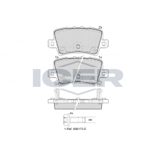 181741-706 ICER Комплект гальмівних колодок дисковий гальм