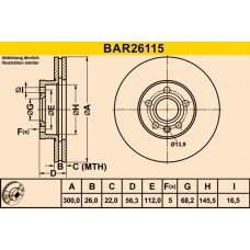 BAR26115 BARUM Гальмівний диск