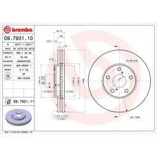 09.7931.11 BREMBO Гальмівний диск
