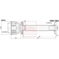 VWIR-T5M2 ASVA Шарнирный комплект, Привідний вал