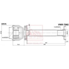 VWIR-T5M2 ASVA Шарнирный комплект, Привідний вал