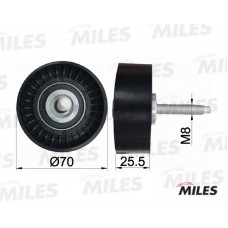 AG03026 MILES Паразитный / ведущий ролик, Поліклиновий ремінь
